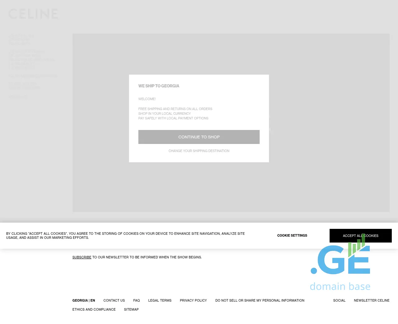 Screenshot of the site celine.ge