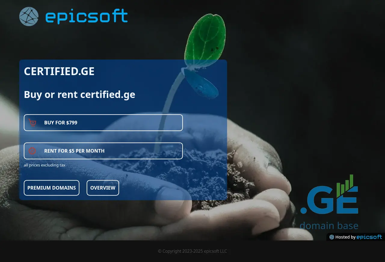 Screenshot of the site certified.ge