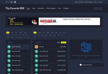 Screenshot of changer.ge