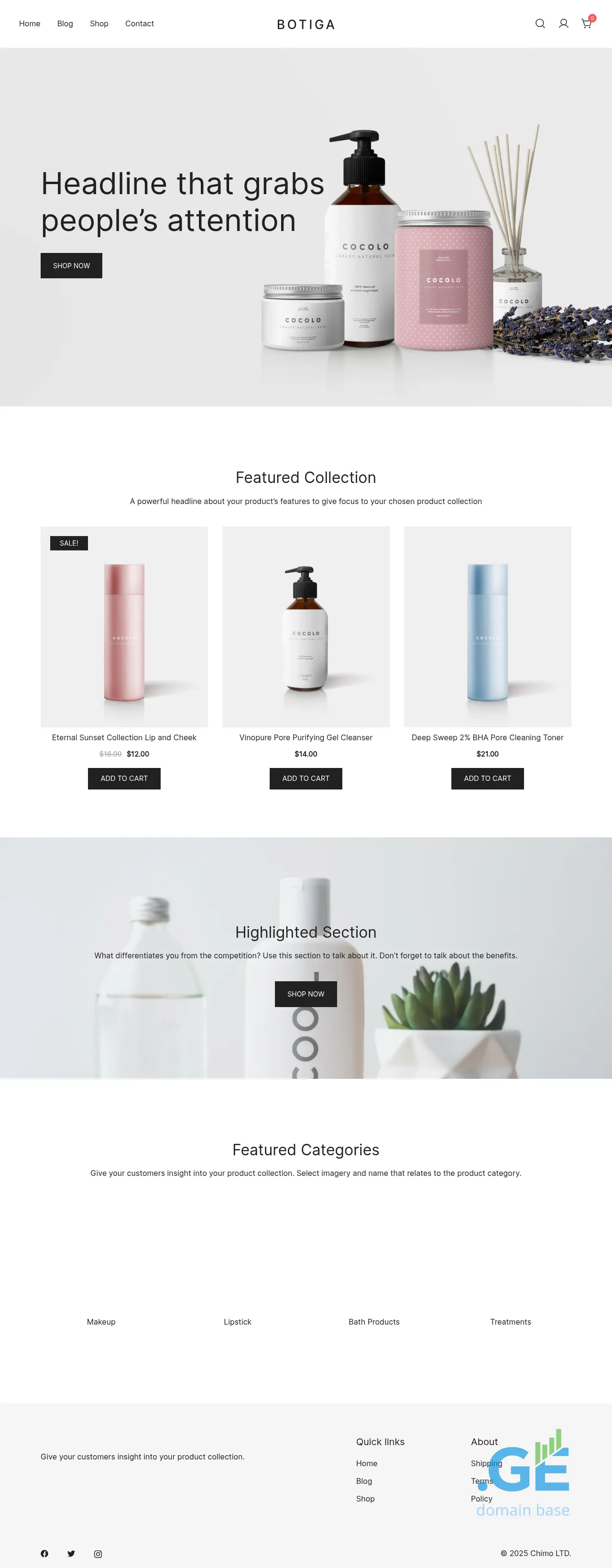 Screenshot of the site chimo.ge