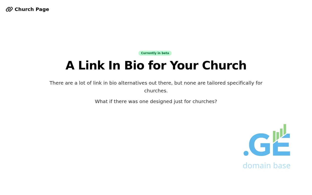 Screenshot of the site churchpa.ge