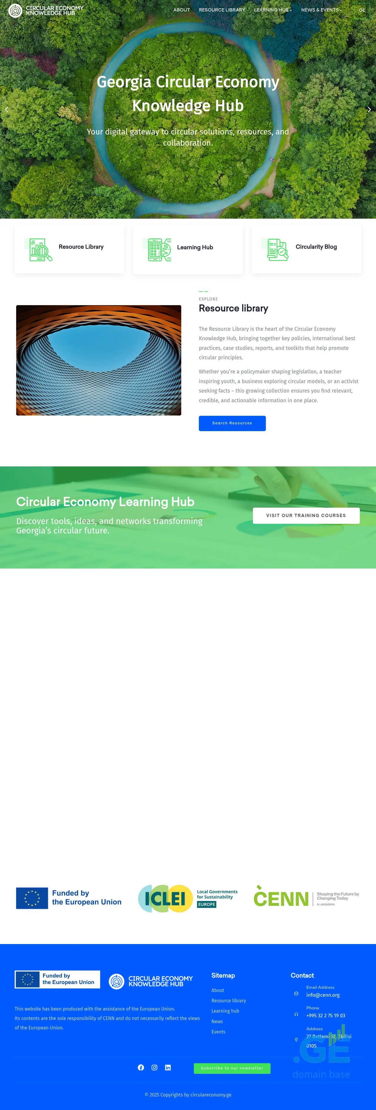 Screenshot of the site circulareconomy.ge