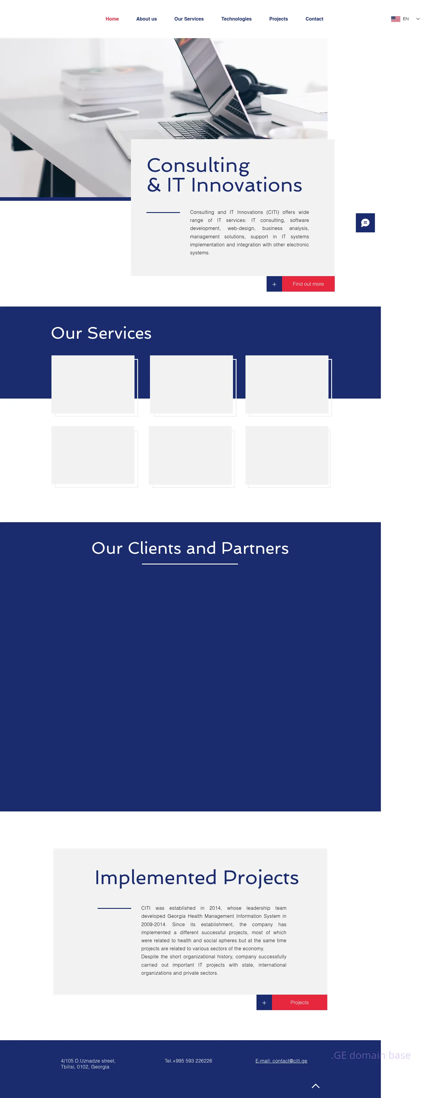 Screenshot of the site citi.ge
