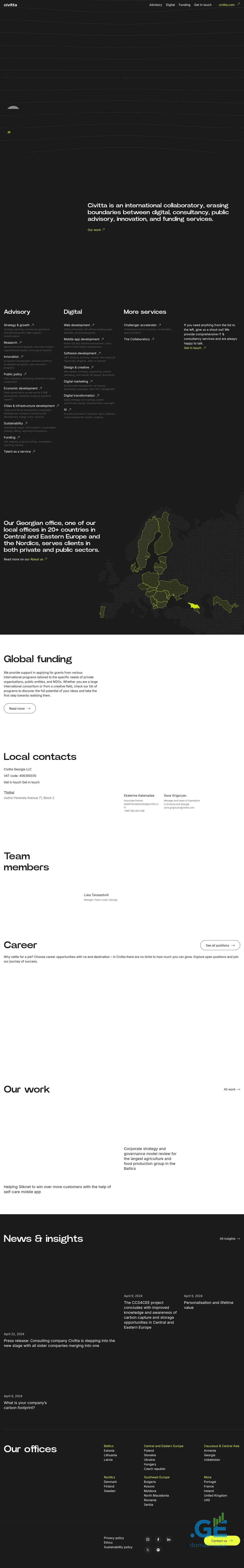 Screenshot of the site civitta.ge