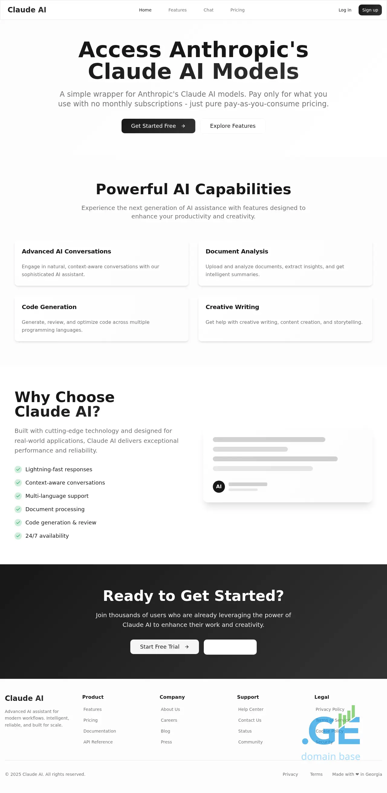 Screenshot of the site claude.ge
