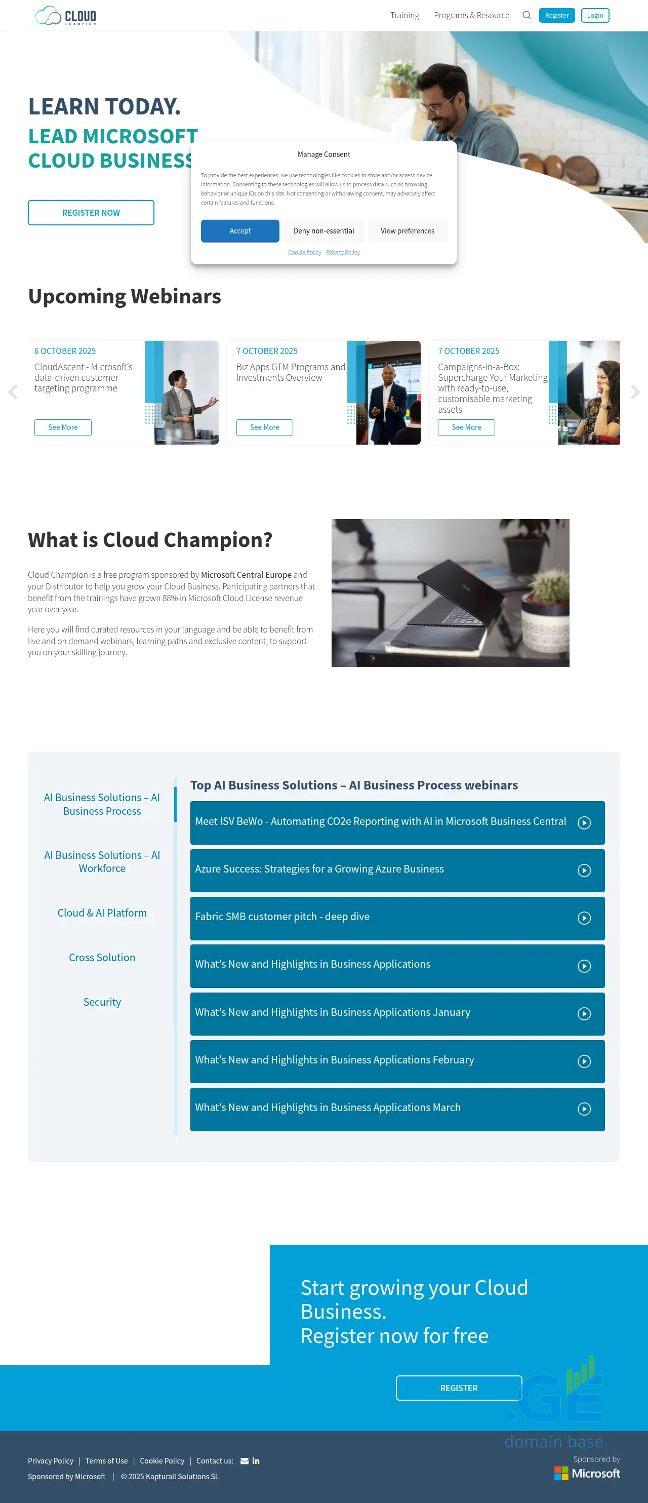 Screenshot of the site cloudchampion.ge