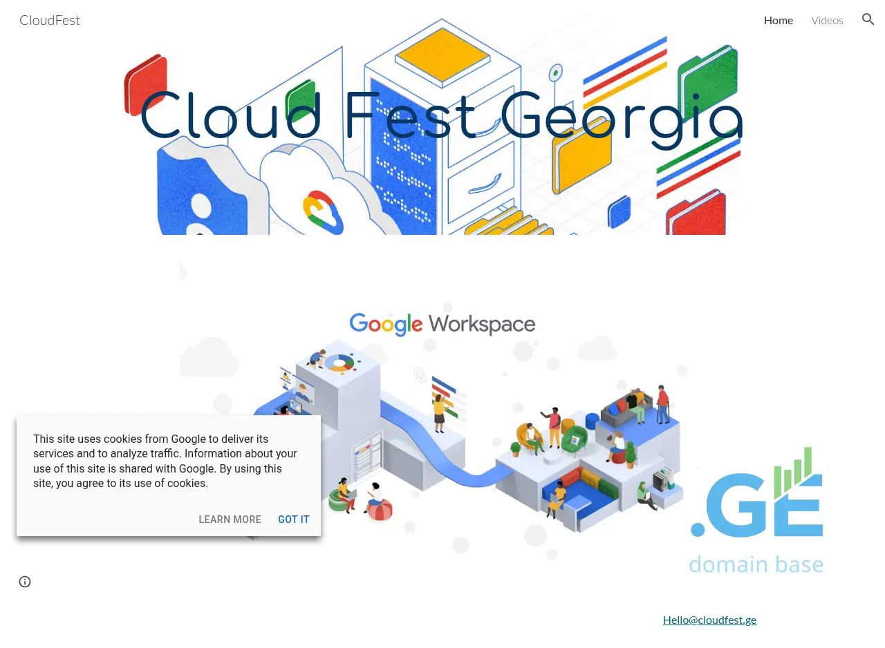 Screenshot of the site cloudfest.ge