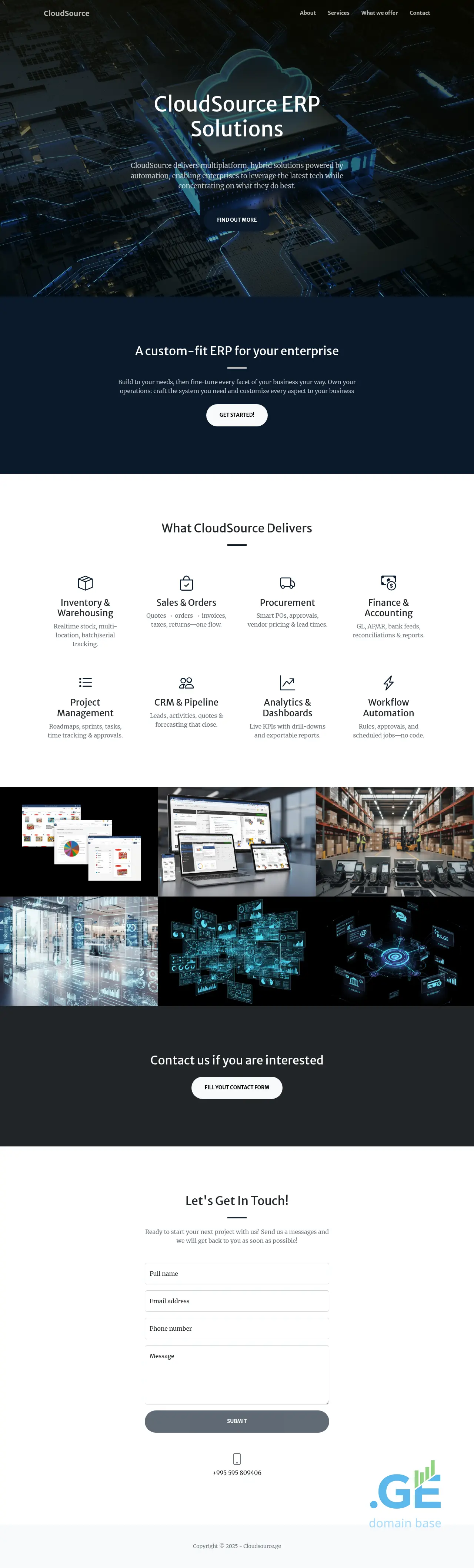 Screenshot of the site cloudsource.ge