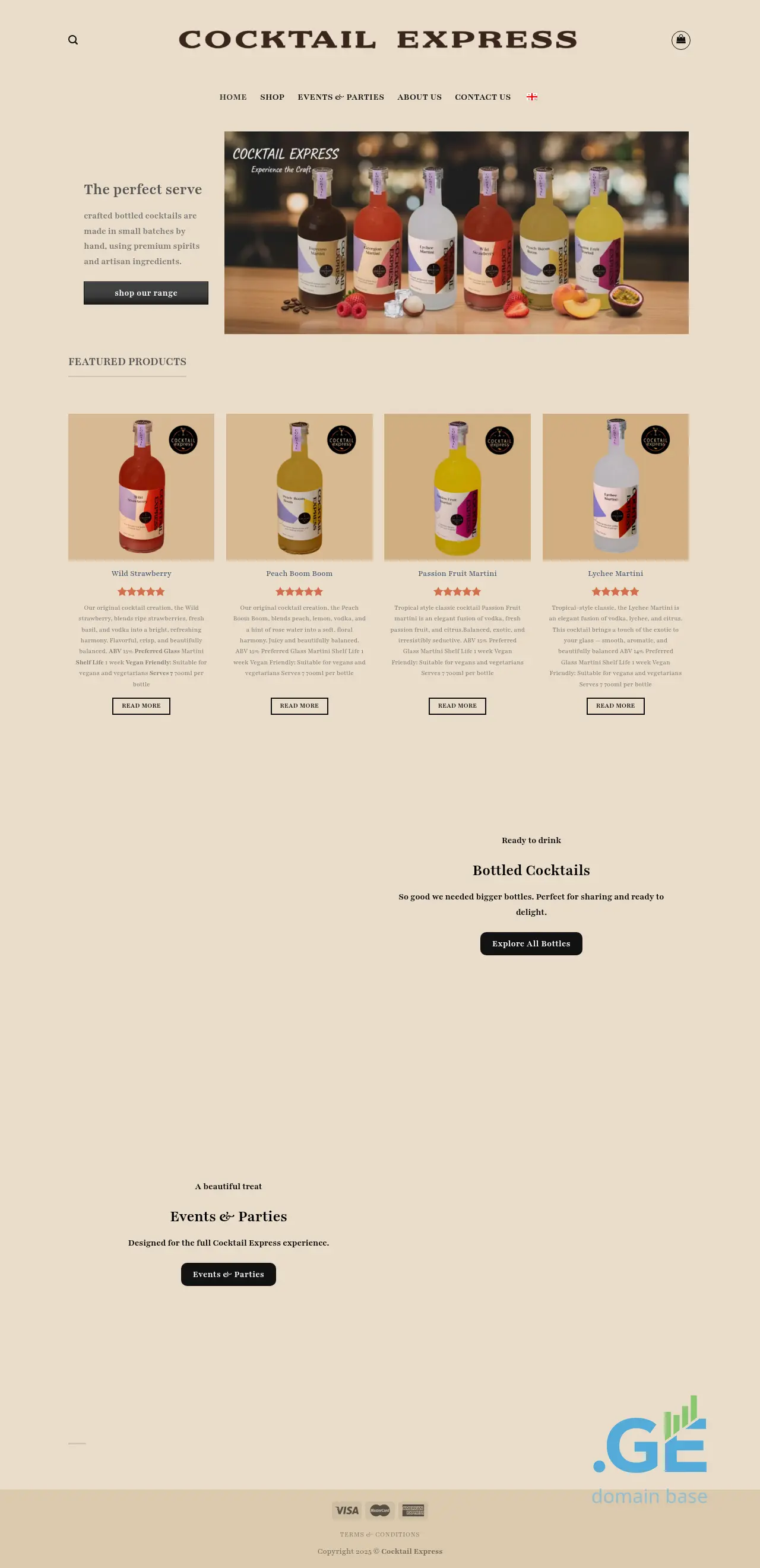 Screenshot of the site cocktailexpress.ge