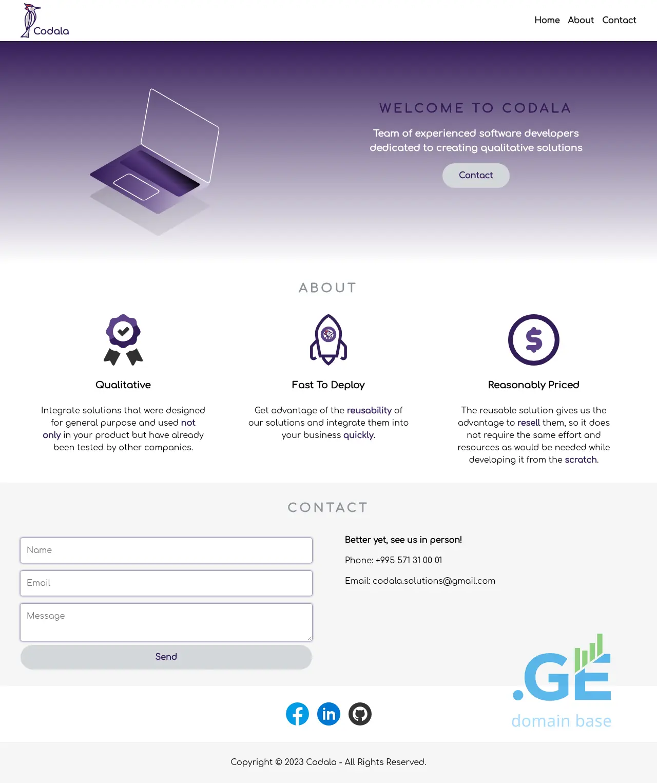 Screenshot of the site codala.ge