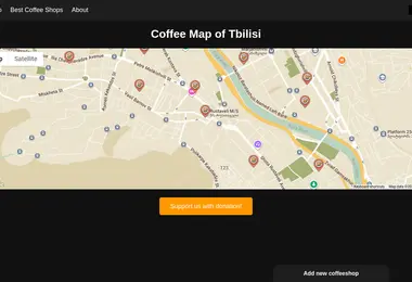 Screenshot of coffeemap.ge