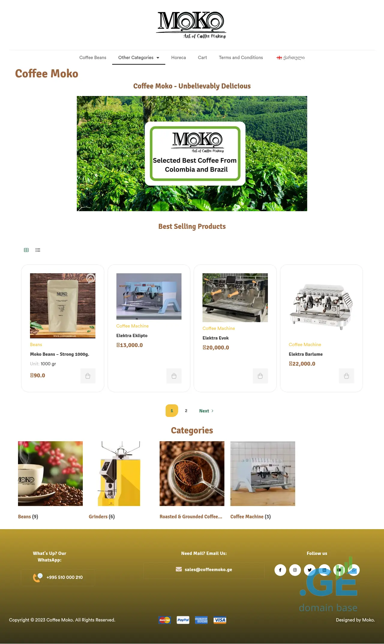Screenshot of the site coffeemoko.ge