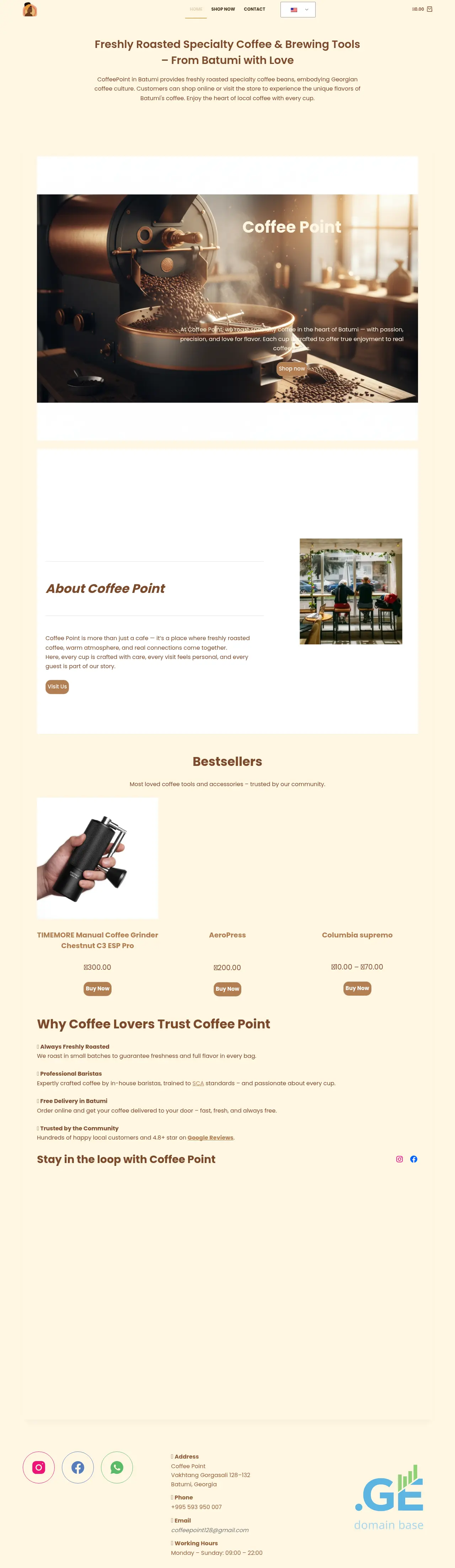 Screenshot of the site coffeepoint.ge