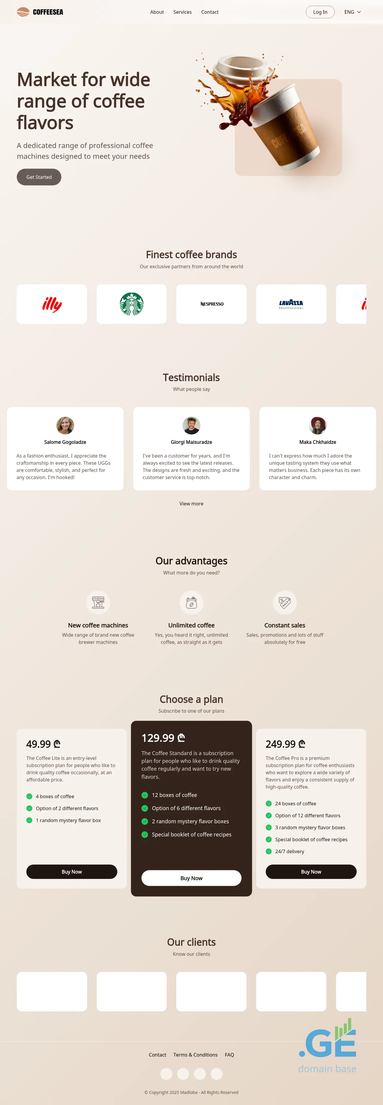 Screenshot of the site coffeesea.ge
