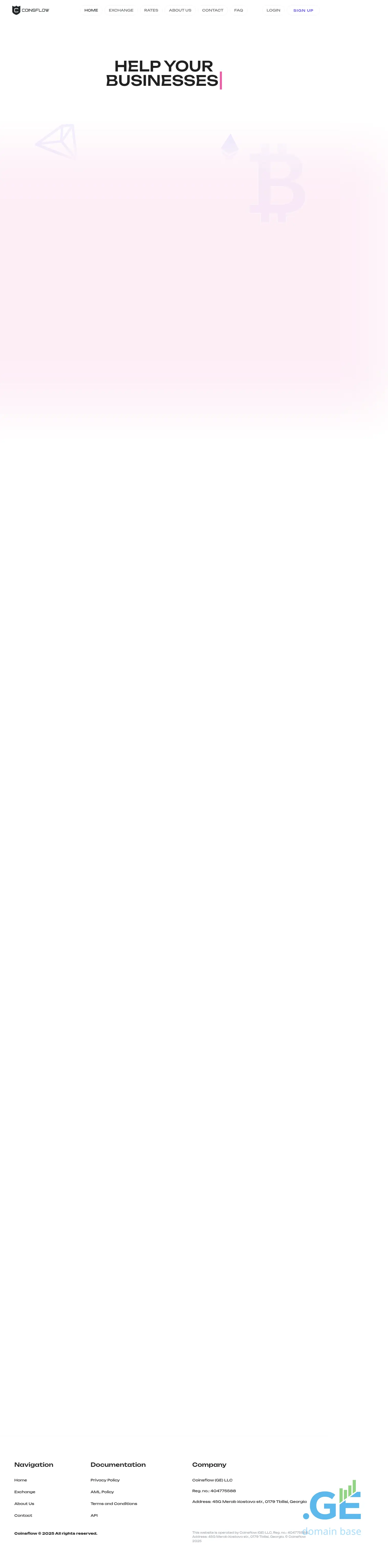Screenshot of the site coinsflow.ge
