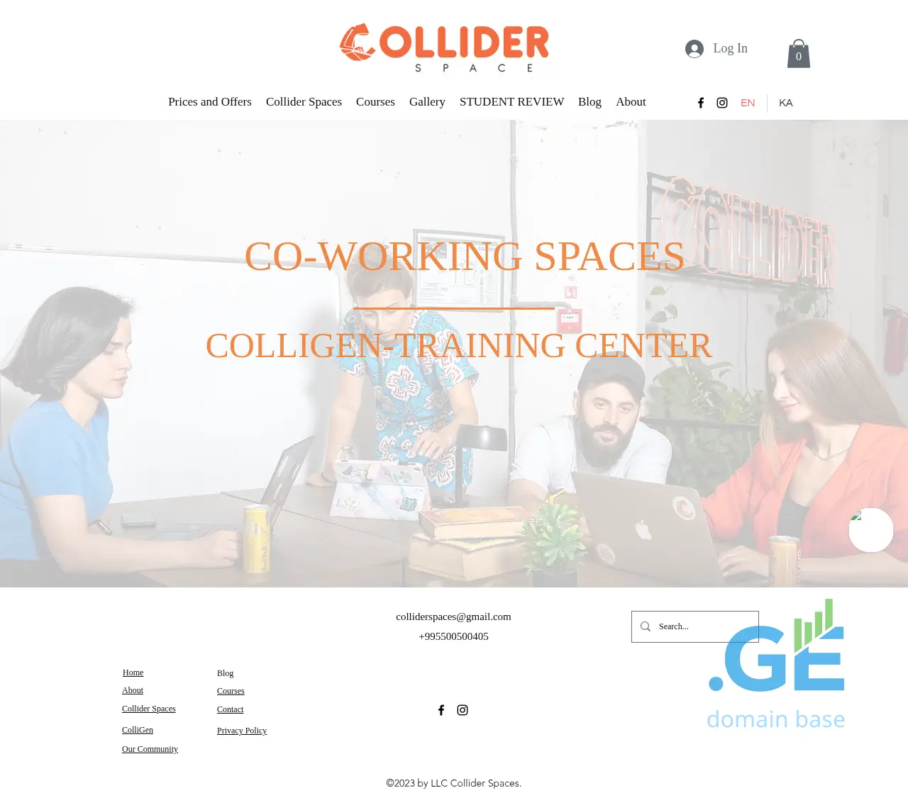 Screenshot of the site colliderspaces.ge