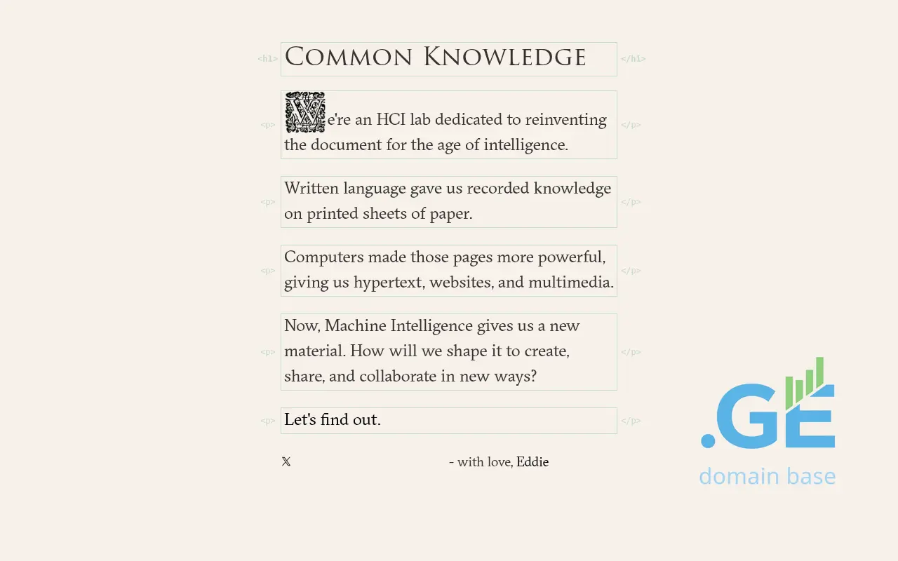 Screenshot of the site commonknowled.ge