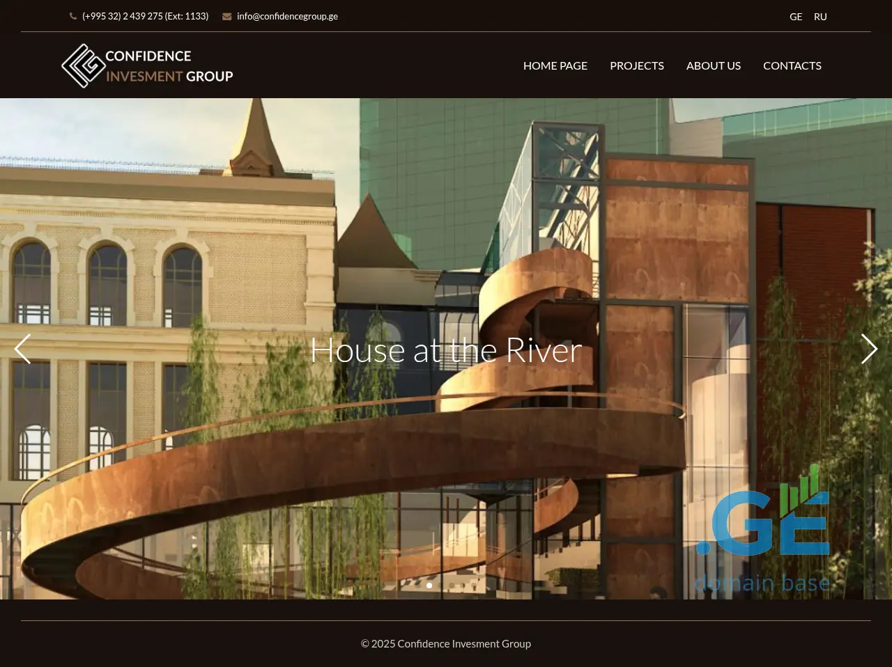 Screenshot of the site confidencegroup.ge