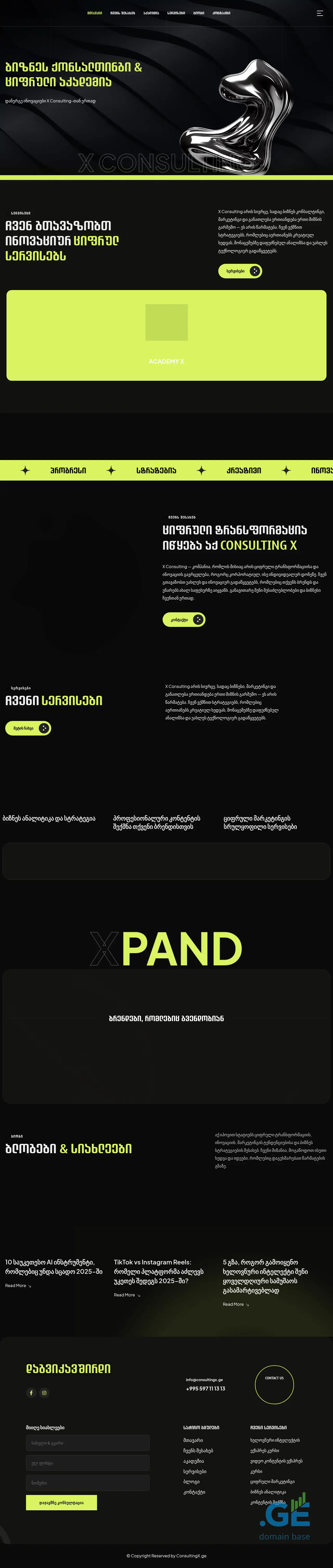 Screenshot of the site consultingx.ge