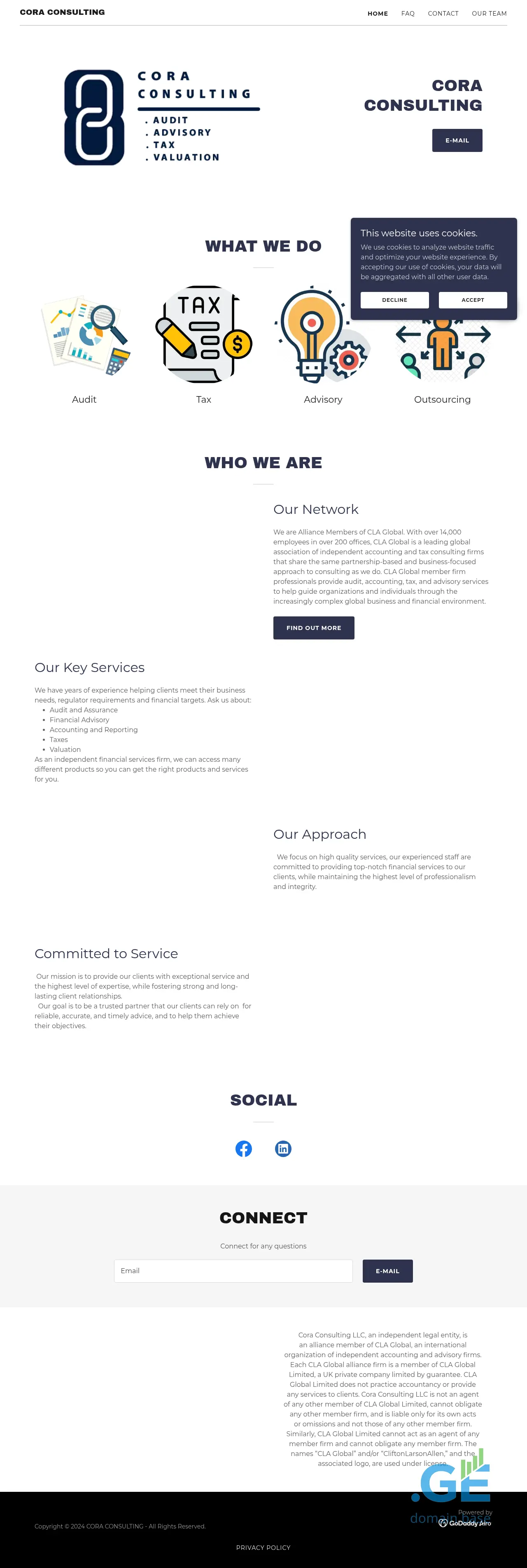 Screenshot of the site cora.ge