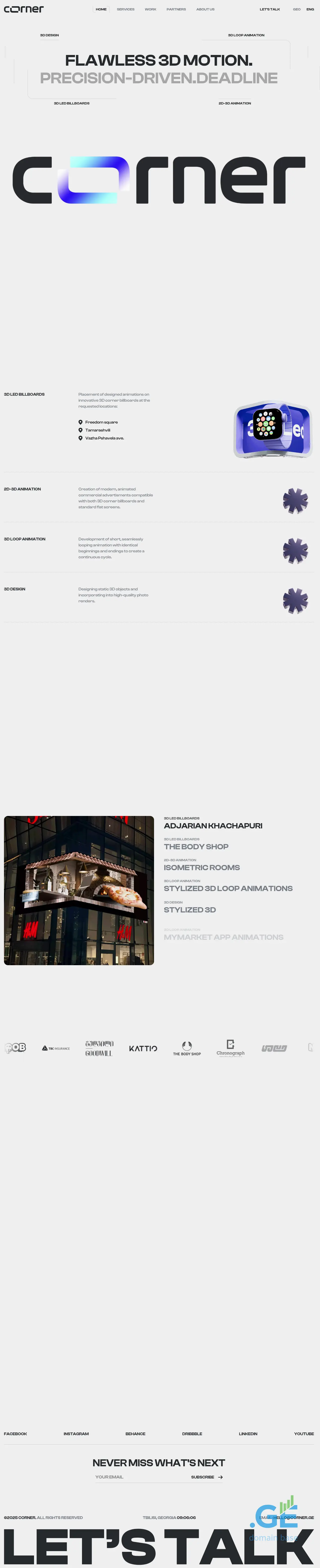 Screenshot of the site cornerstudio.ge