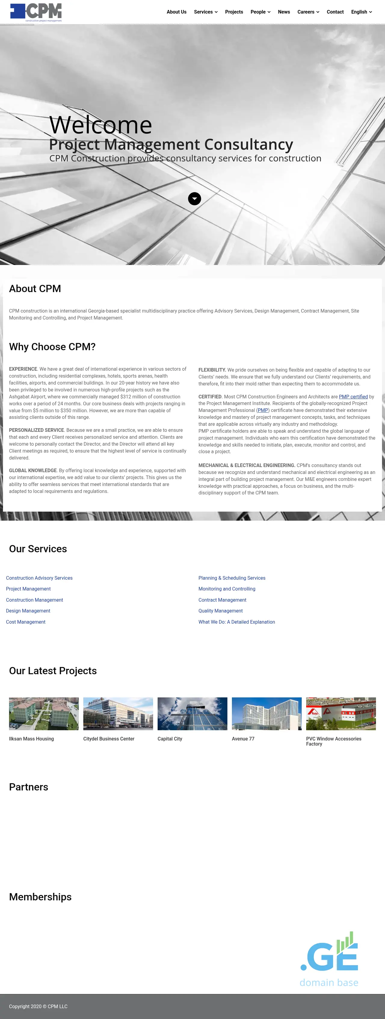 Screenshot of the site cpm.ge