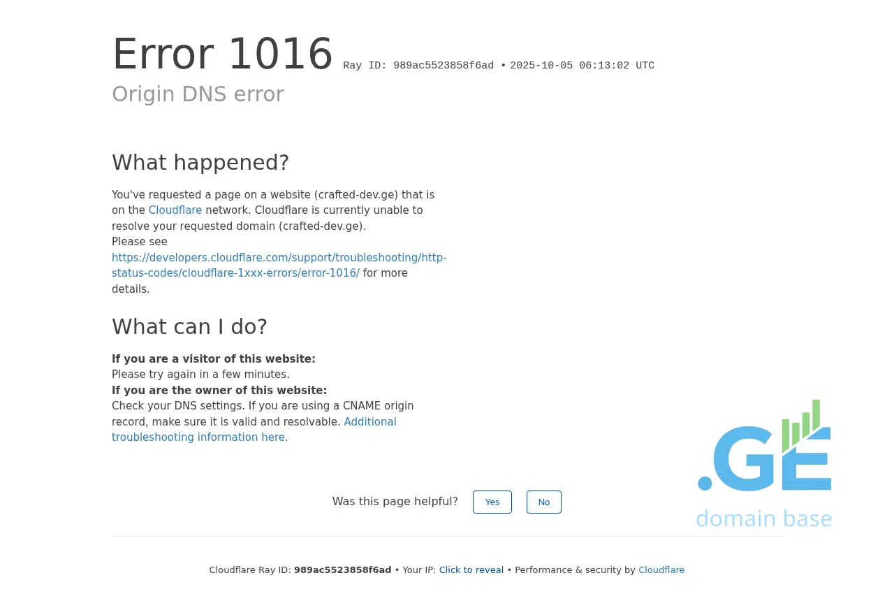 Screenshot of the site crafted-dev.ge