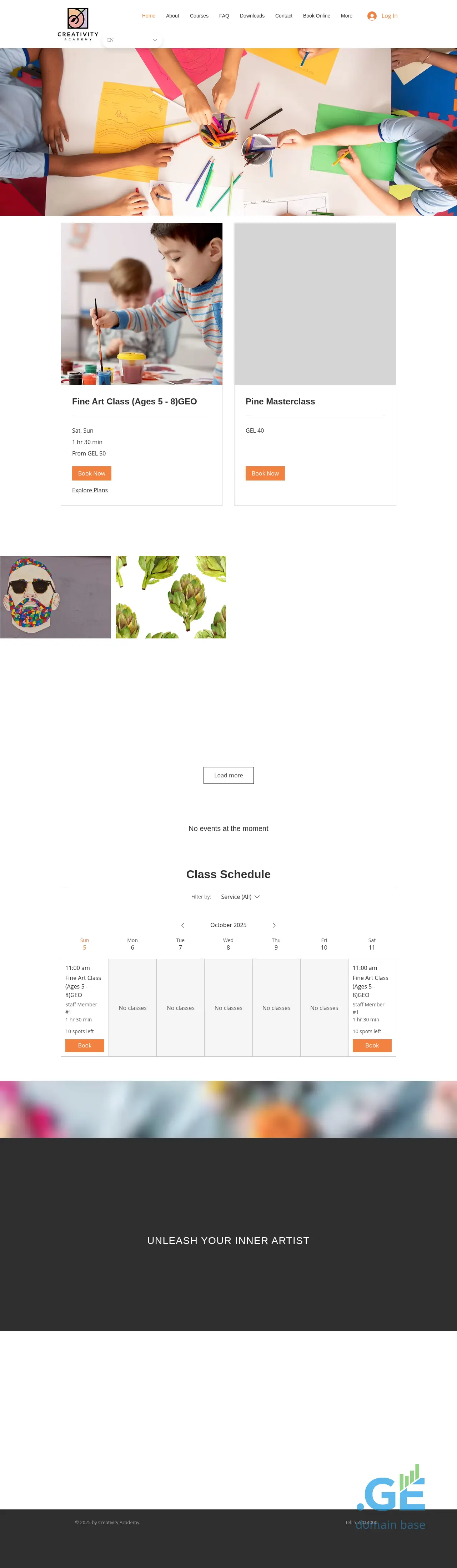 Screenshot of the site creativityacademy.ge