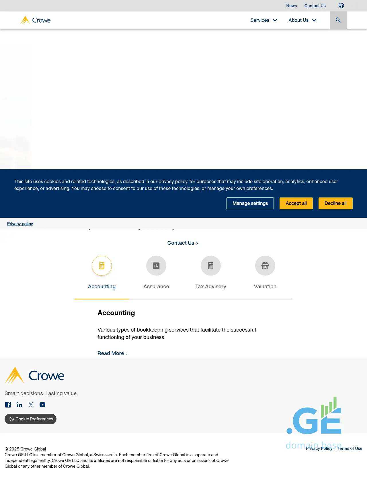 Screenshot of the site crowe.ge