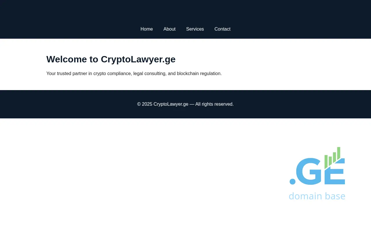 Screenshot of the site cryptolawyer.ge