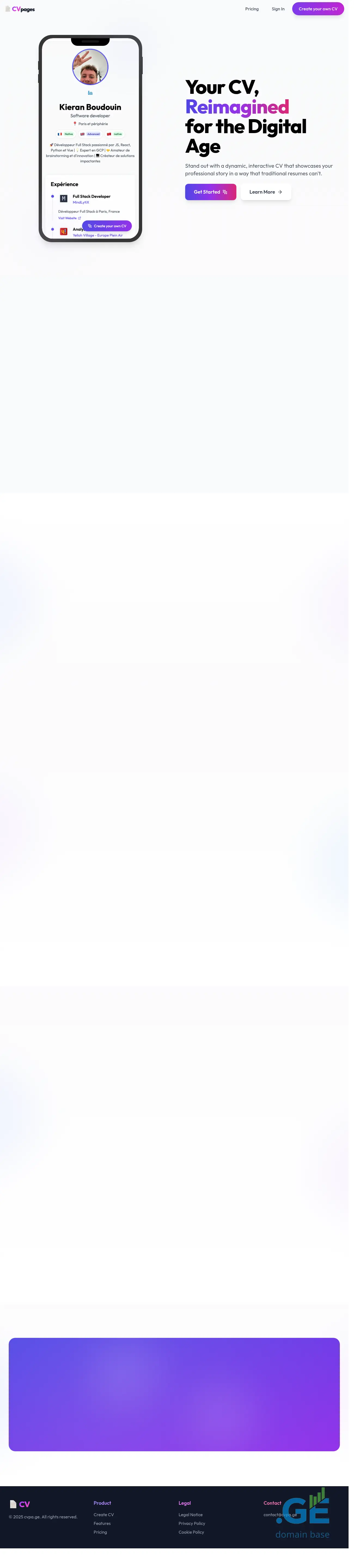 Screenshot of the site cvpa.ge