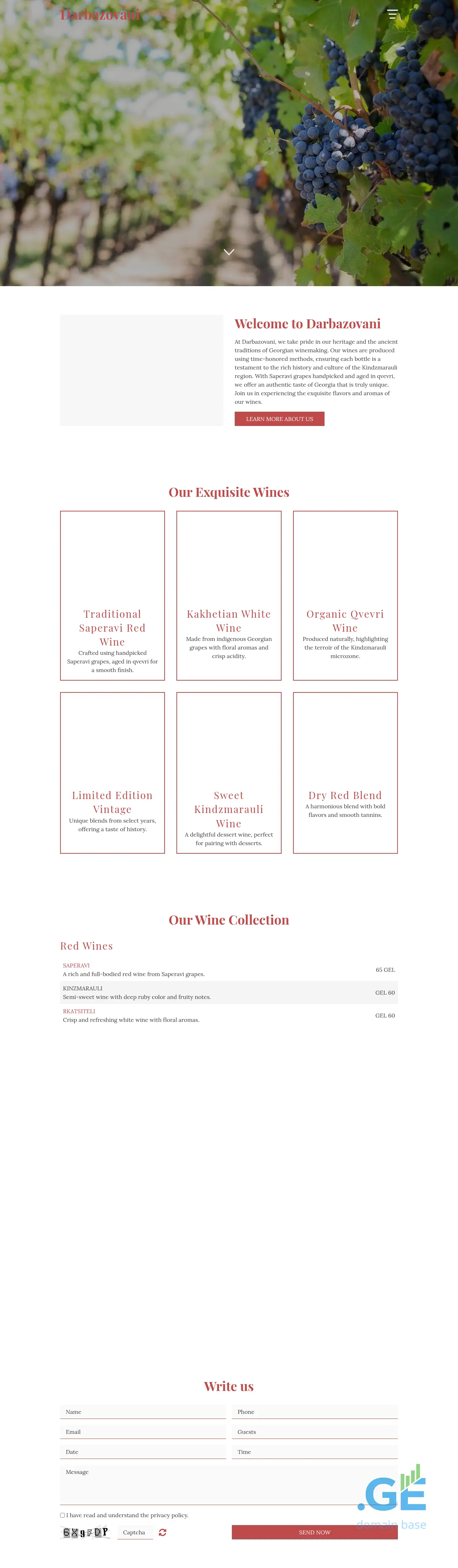 Screenshot of the site darbazovani.ge
