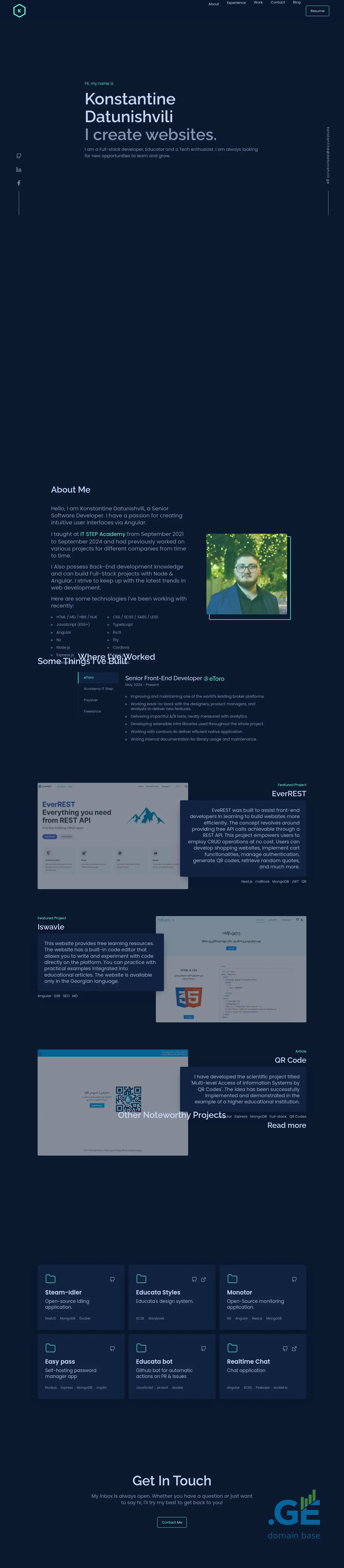 Screenshot of the site datunishvili.ge