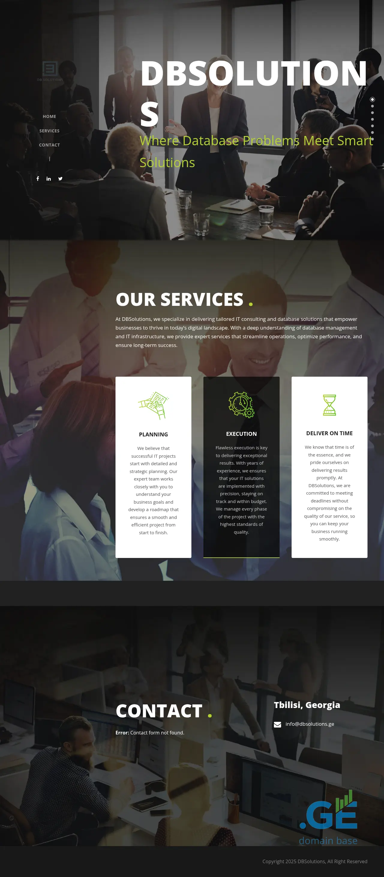 Screenshot of the site dbsolutions.ge