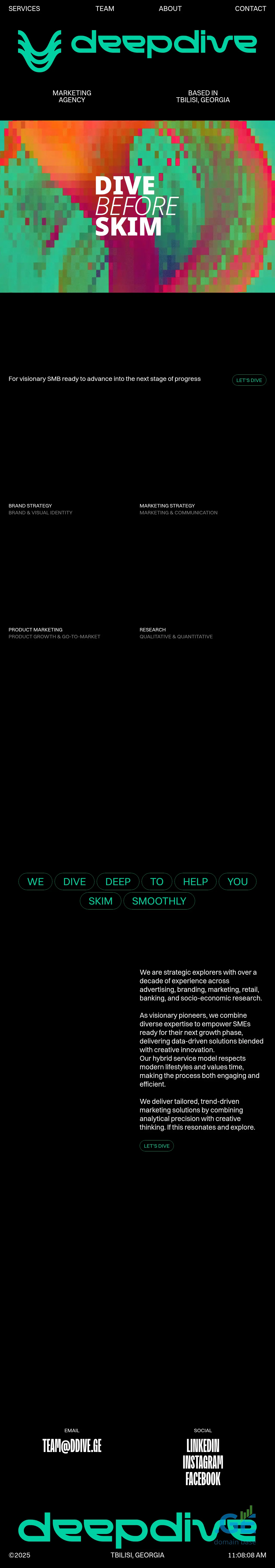 Screenshot of the site ddive.ge