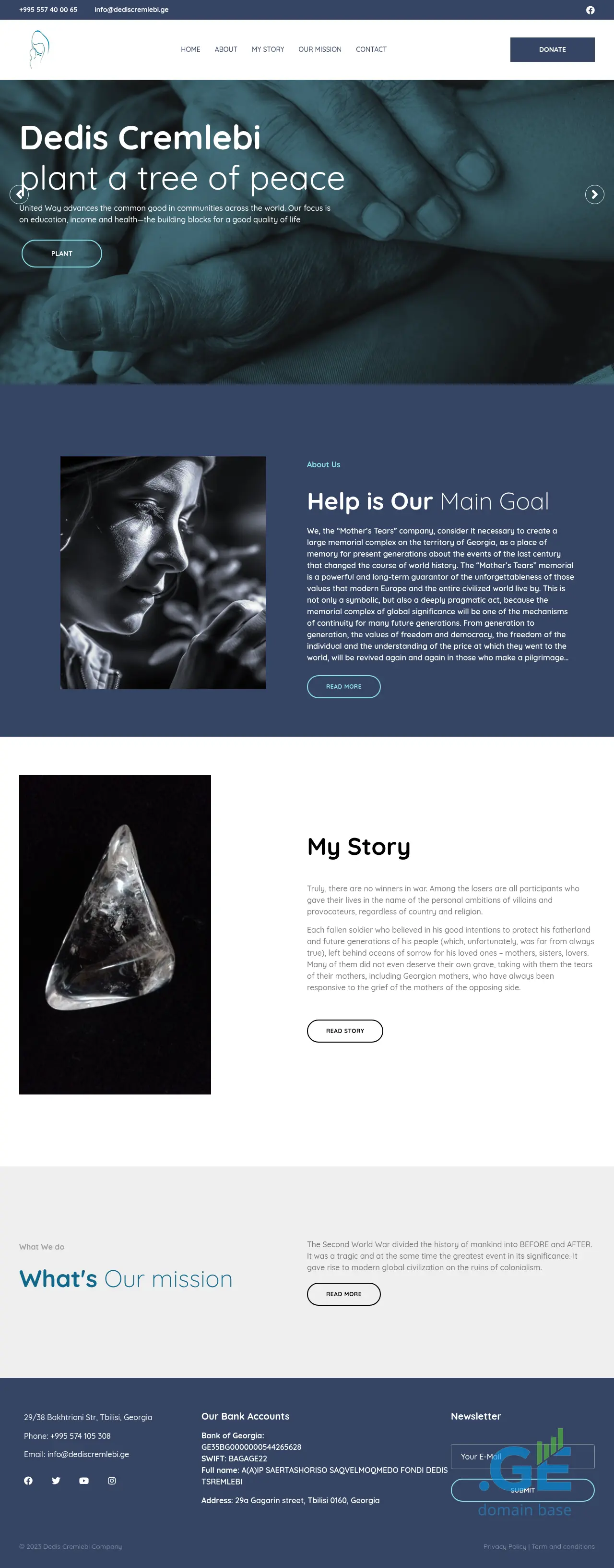 Screenshot of the site dediscremlebi.ge