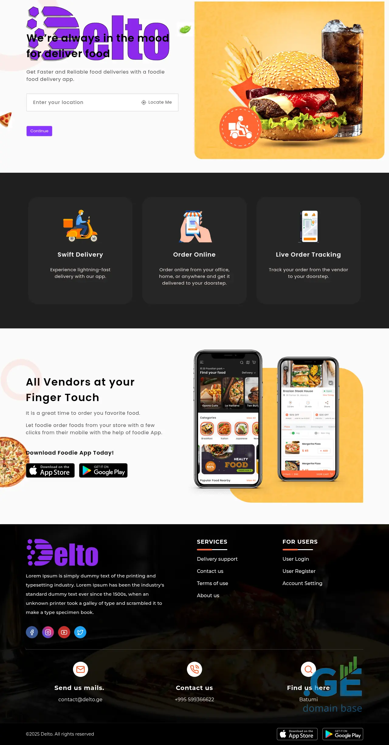 Screenshot of the site delto.ge