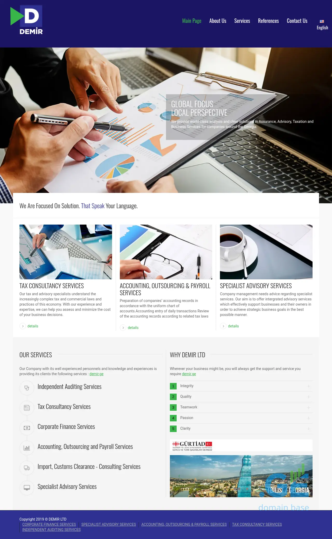 Screenshot of the site demir.ge