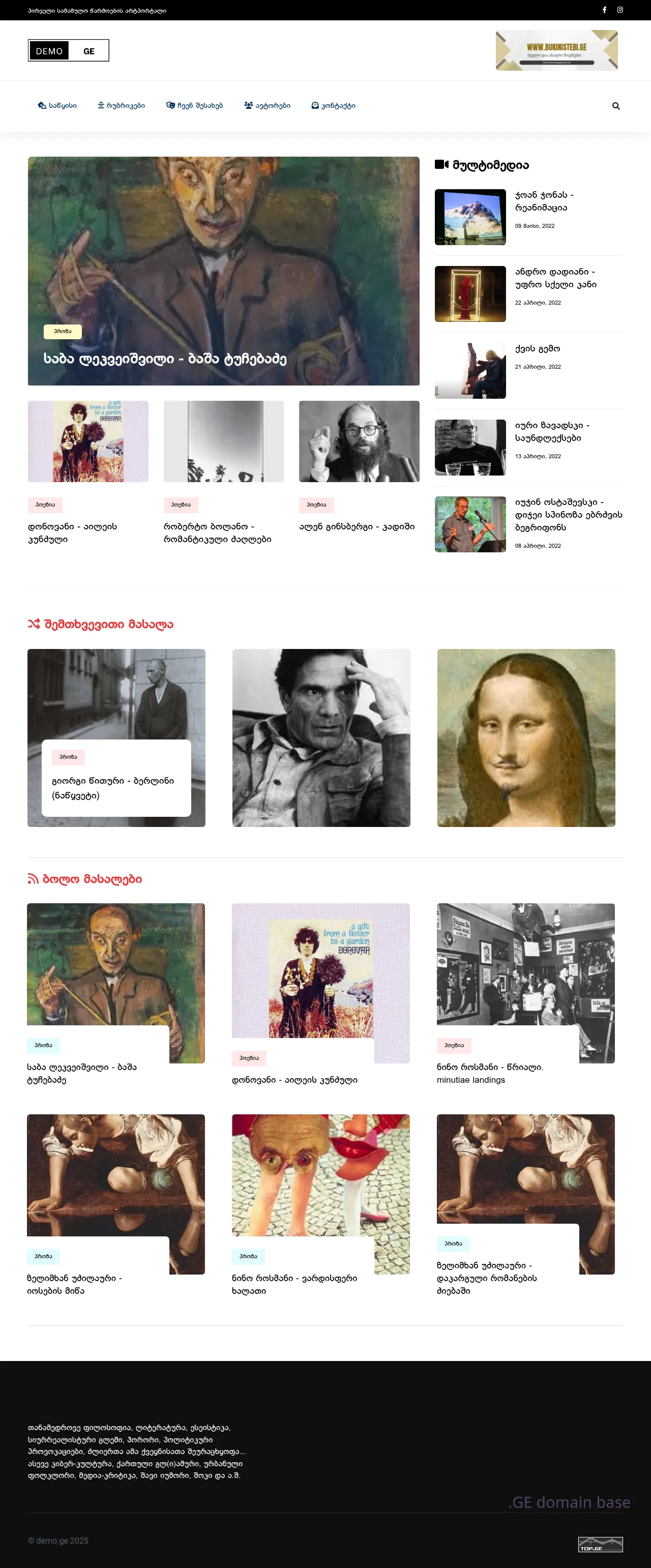 Screenshot of the site demo.ge