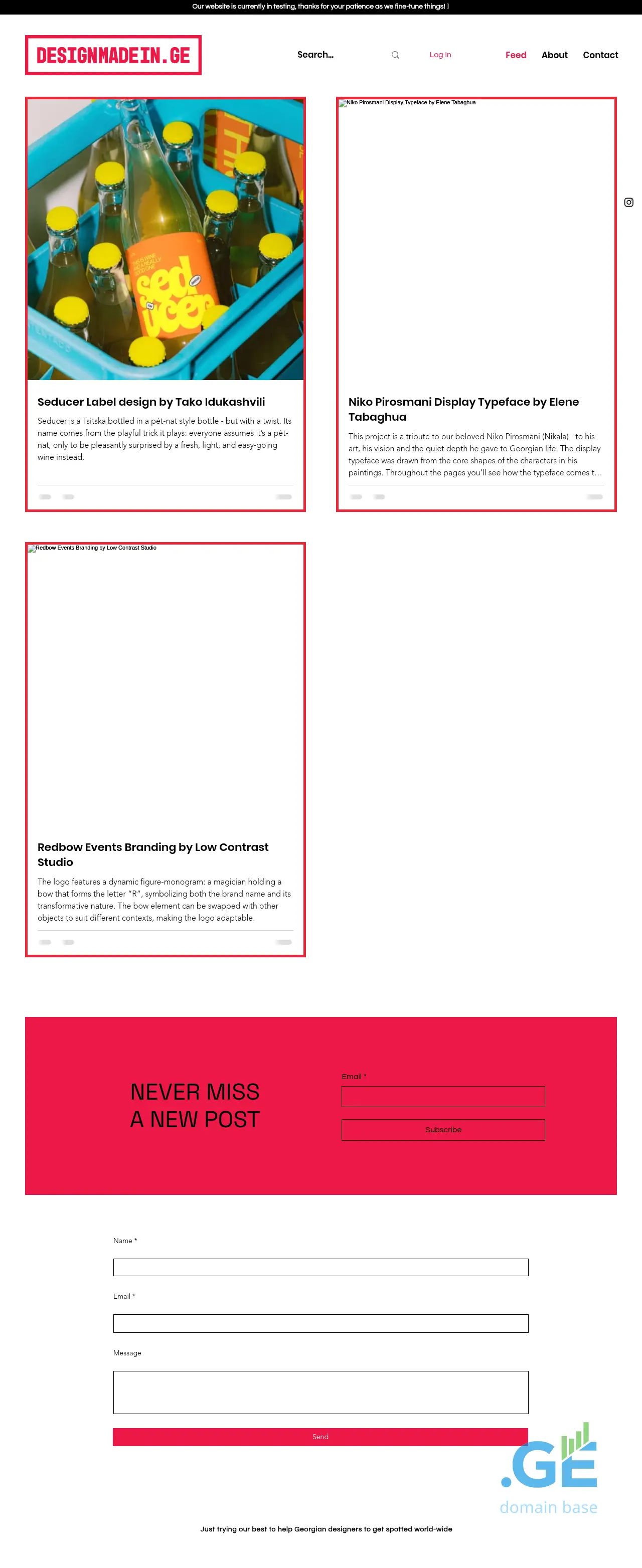 Screenshot of the site designmadein.ge