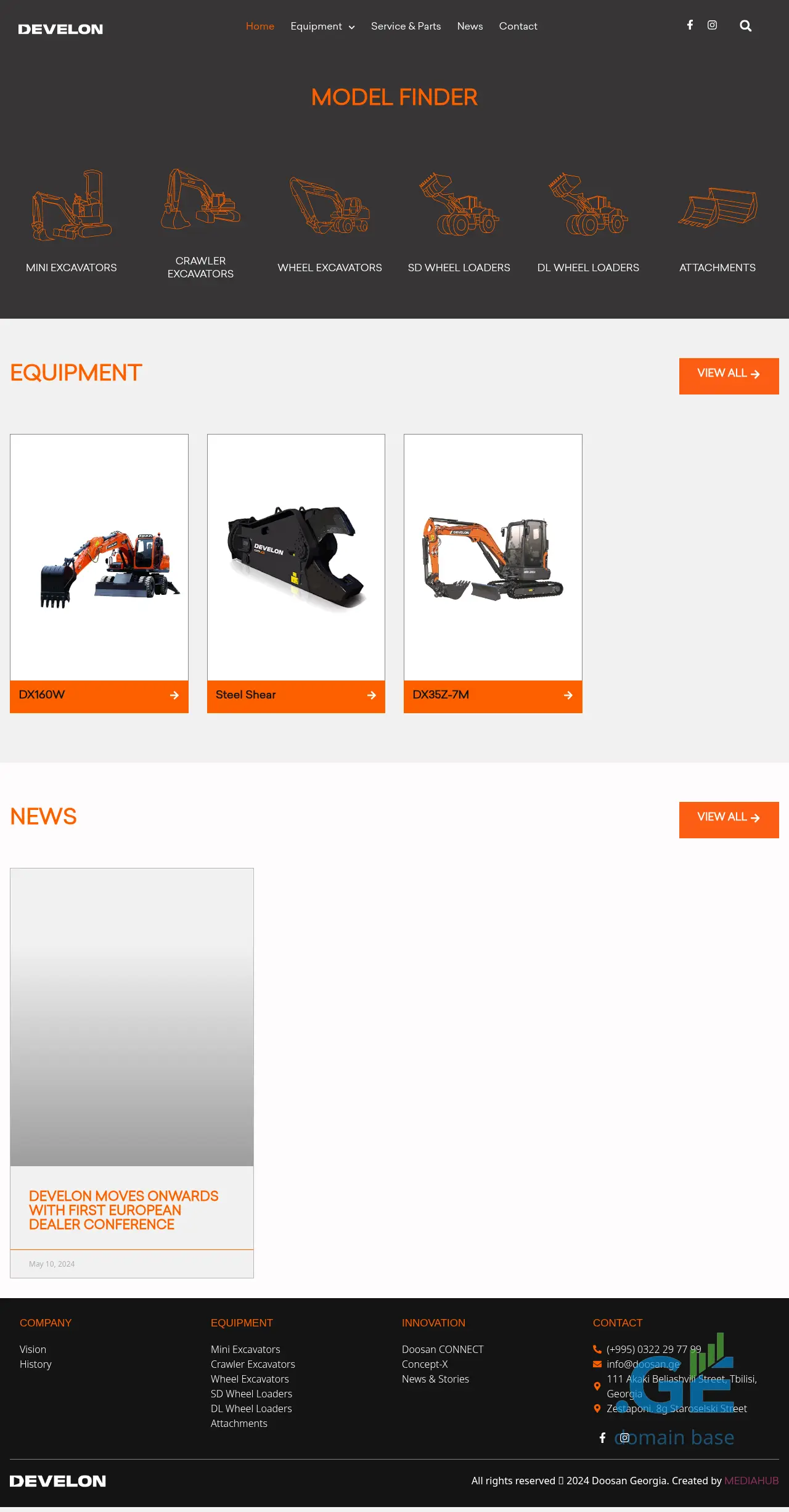 Screenshot of the site develon.ge