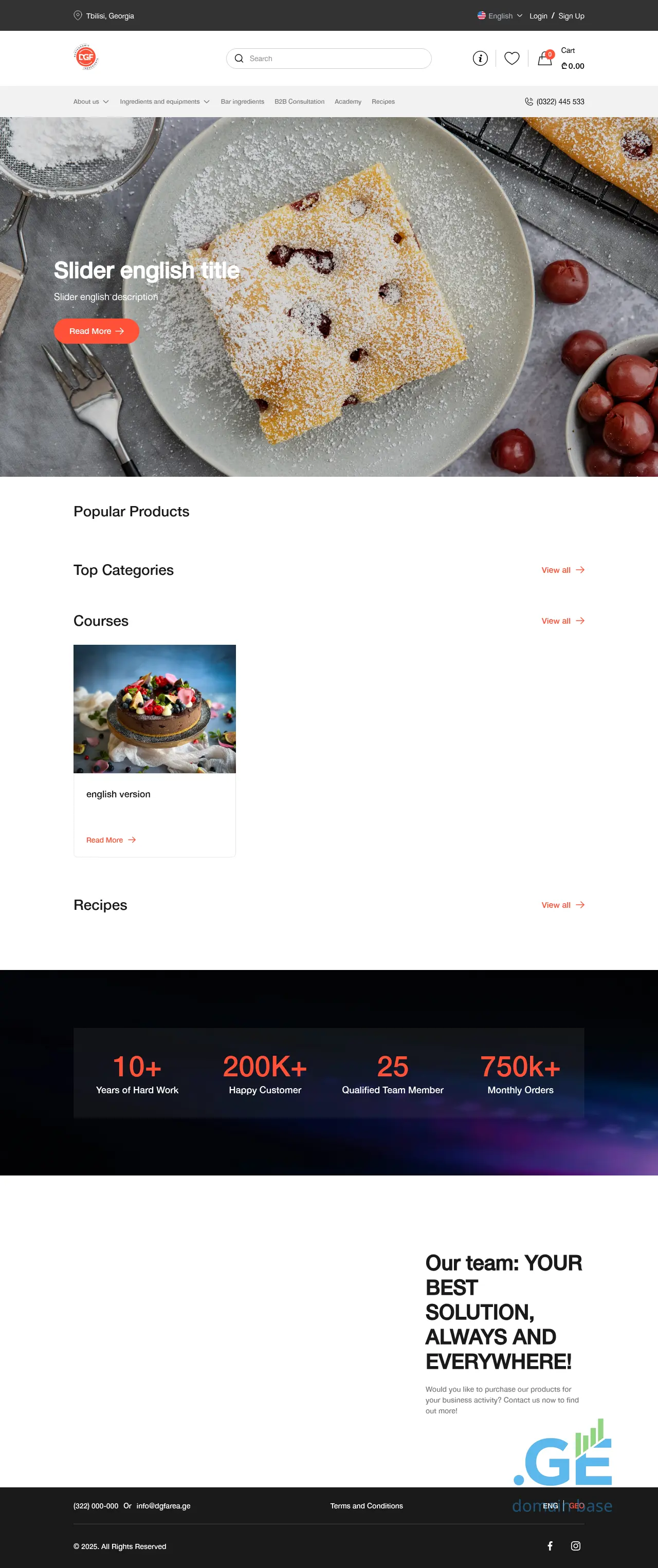 Screenshot of the site dgfarea.ge