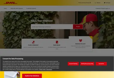 Screenshot of dhl.ge