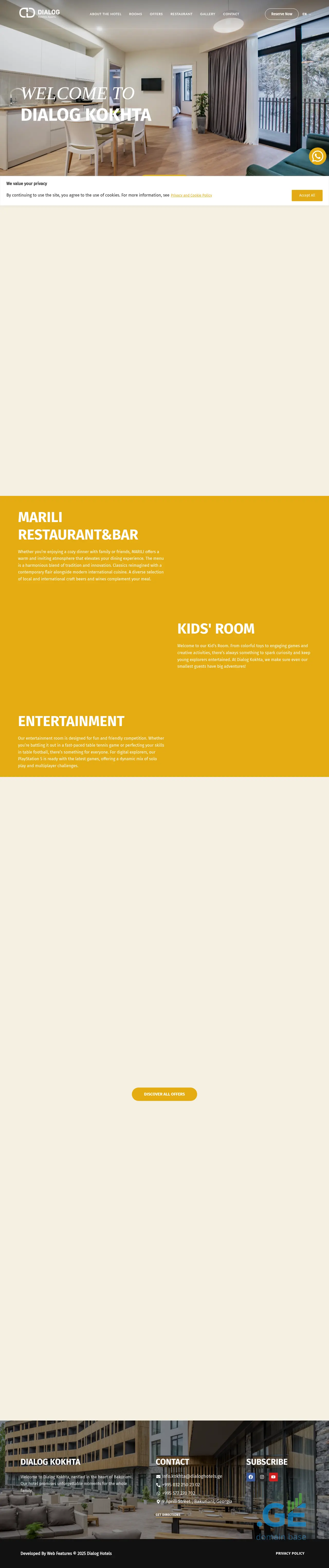 Screenshot of the site dialoghotels.ge