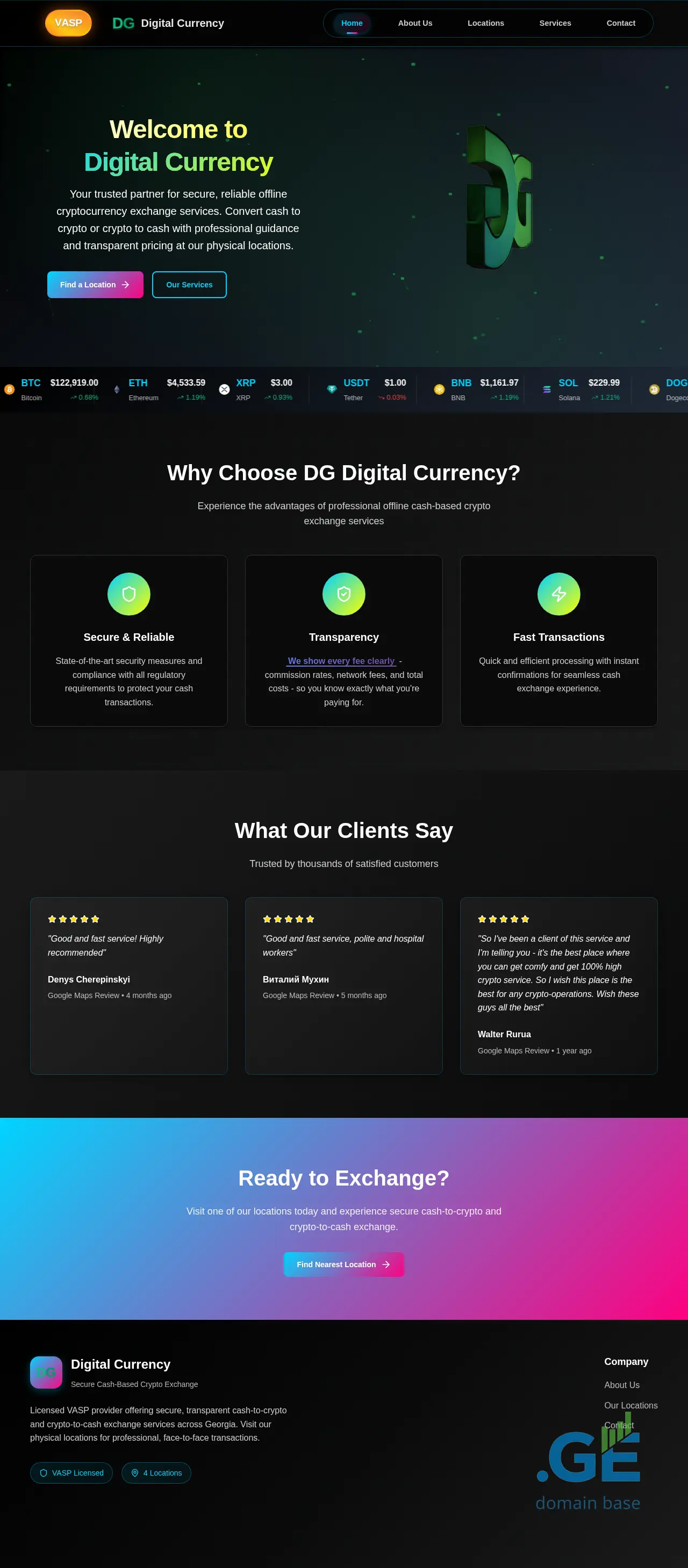 Screenshot of the site digitalcurrency.ge