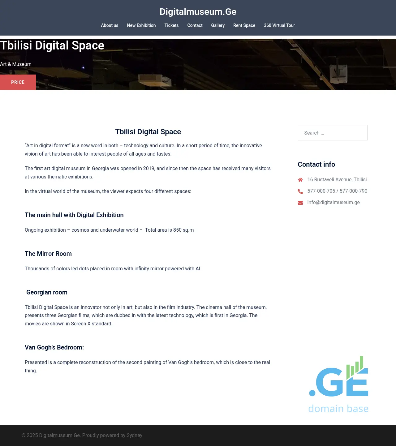 Screenshot of the site digitalmuseum.ge