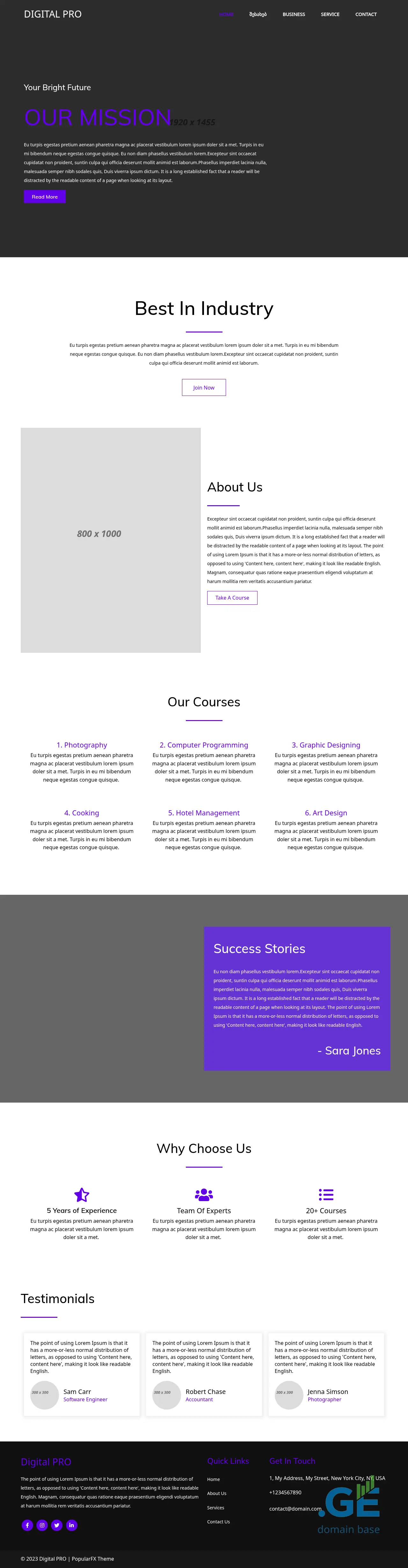 Screenshot of the site digitalpro.ge