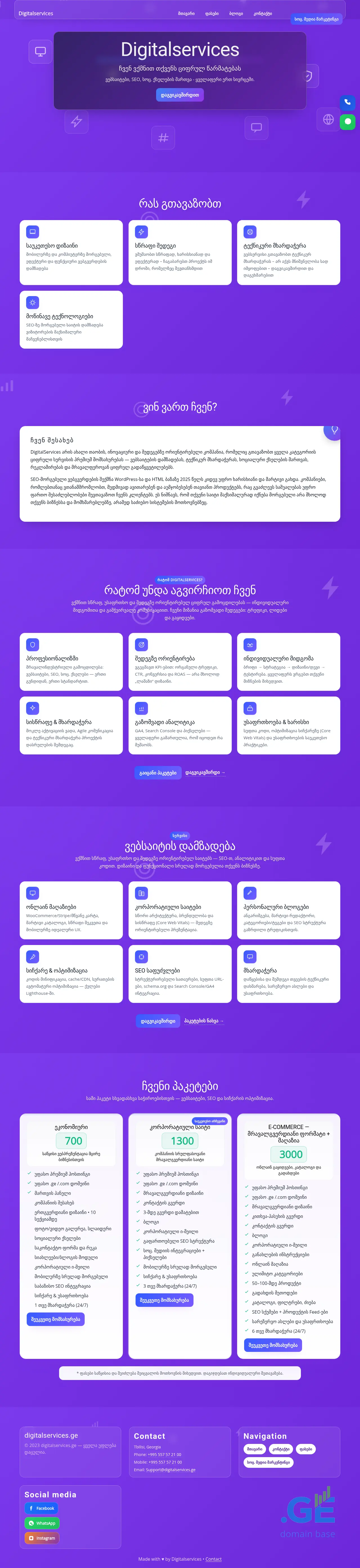 Screenshot of the site digitalservices.ge