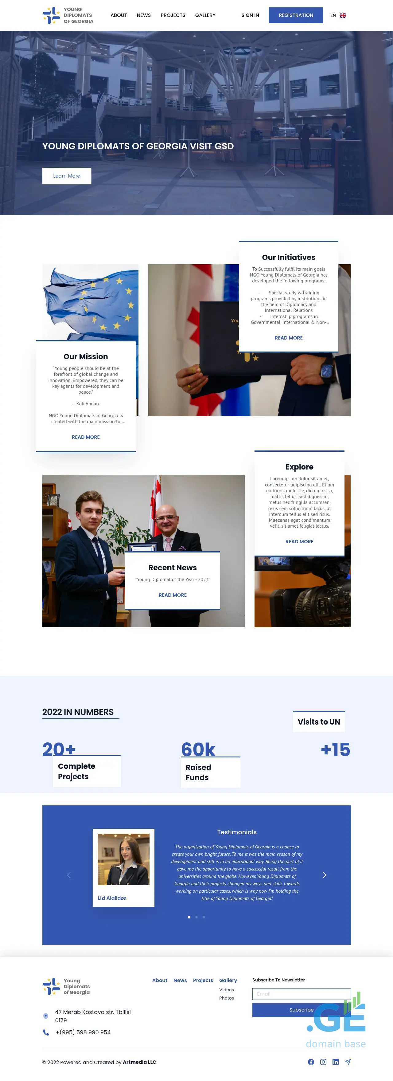 Screenshot of the site diplomats.ge