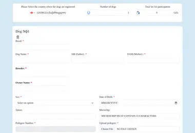 Screenshot of dogregistration.ge